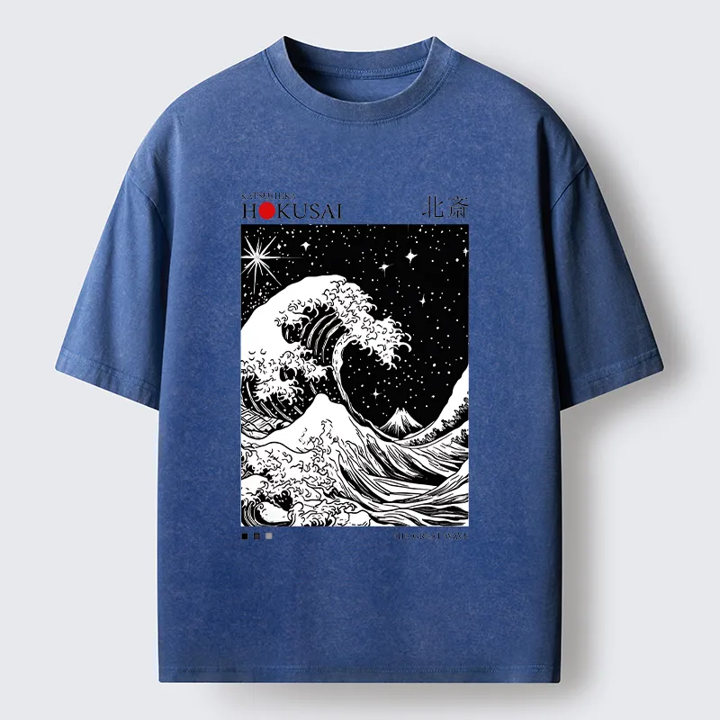 Tokyo-Lion Retro Wave Japan Washed T-Shirtt-Tokyo-Lion