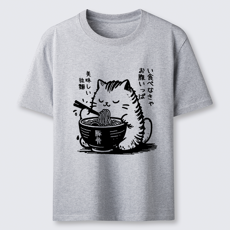 Tokyo-Lion Funny Cute Cat Eating Ramen Japan Classic T-Shirt