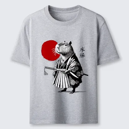 Tokyo-Lion Capybara Samurai And Sun Classic T-Shirt