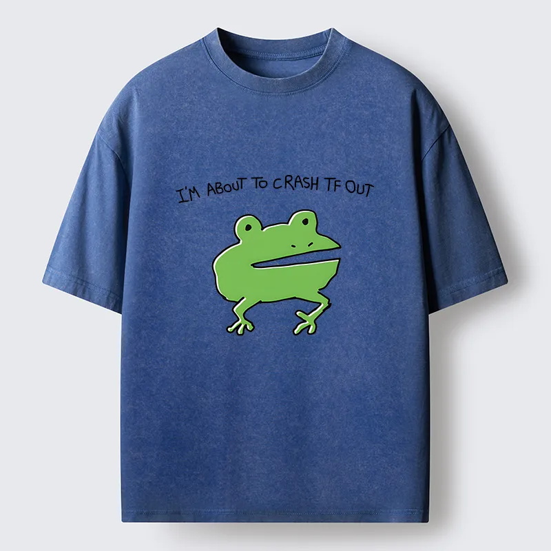 Tokyo-Lion Very Sleepy Frog Funny Washed T-Shirt