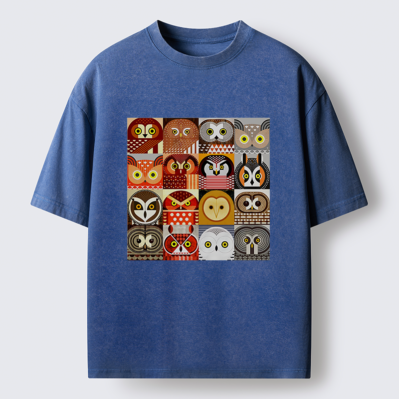 Tokyo-Lion All Kinds Of Owls Washed T-Shirt