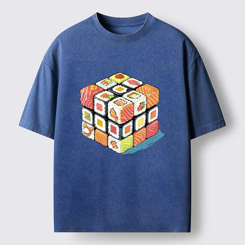 Tokyo-Lion Sushi Rubik's Cube Washed T-Shirt