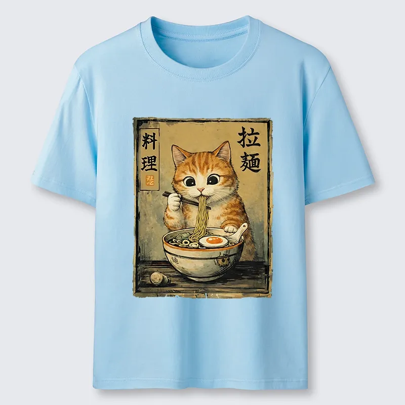 Tokyo-Lion Retro Ginger Cat Ramen Classic T-Shirt