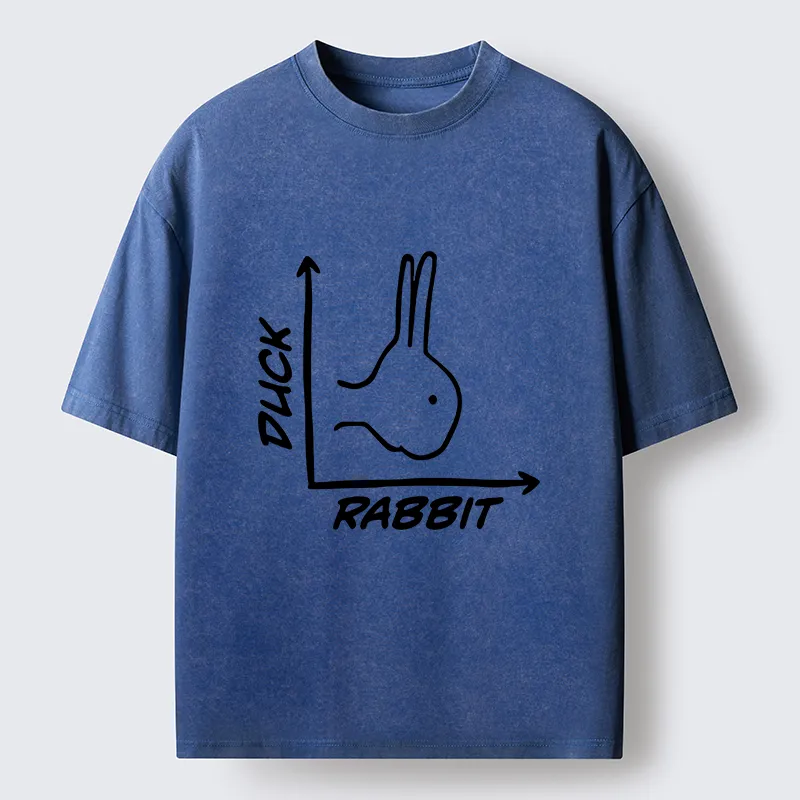 Tokyo-Lion Rabbit Or Duck Funny Washed T-Shirt-Tokyo-Lion