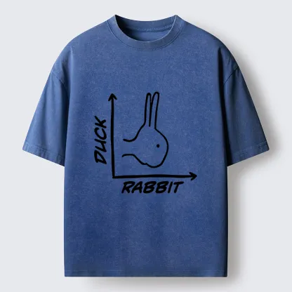 Tokyo-Lion Rabbit Or Duck Funny Washed T-Shirt-Tokyo-Lion