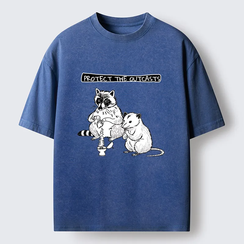 Tokyo-Lion Prayer Of Raccoon And Possum Washed T-Shirt