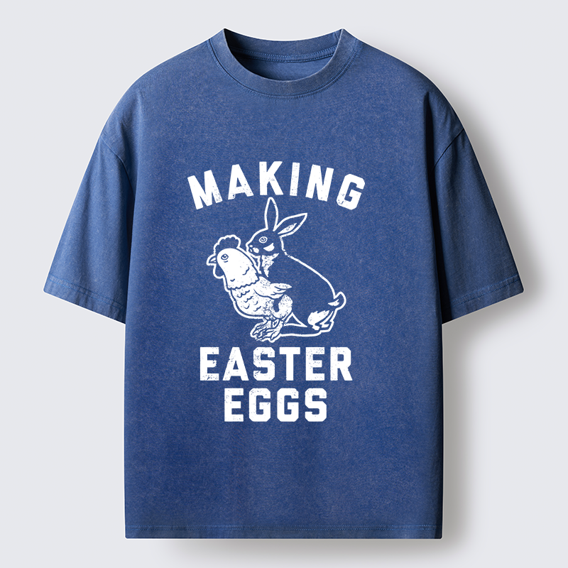 Tokyo-Lion Making Eggs Easter Washed T-Shirt