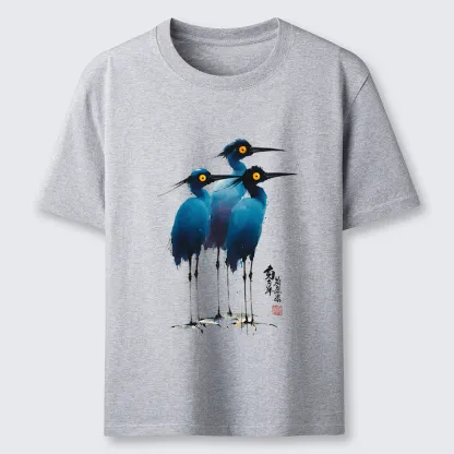 Tokyo-Lion Great Blue Heron Ink Painting Classic T-Shirt