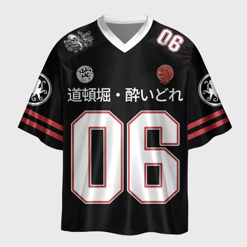 Tokyo-Lion Vintage Japanese Octopus Glossy Oversized Jersey