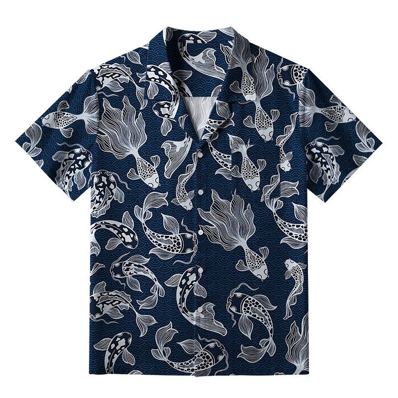Tokyo-Lion Japanese Koi Aloha Hawaiian Shirt