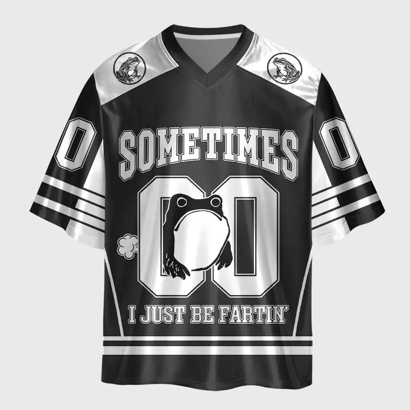 Tokyo-Lion Funny Frog Game Day Glossy Oversized Jersey