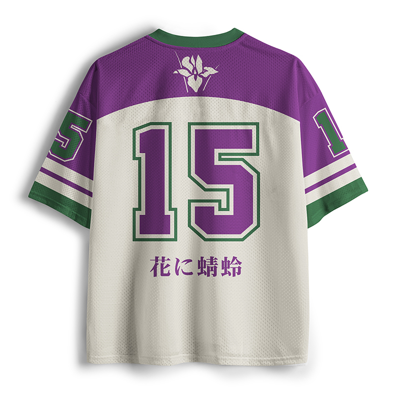 Tokyo-Lion Dragonfly Among Irises Mesh Jersey