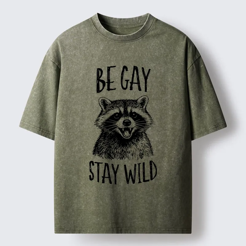 Tokyo-Lion Pride Raccoon Art Washed T-Shirt-Tokyo-Lion