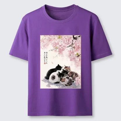 Tokyo-Lion Cute Cats Sakura Garden Classic T-Shirt