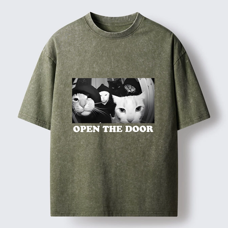 Tokyo-Lion Funny Cat Gang Meme Washed T-Shirt-Tokyo-Lion