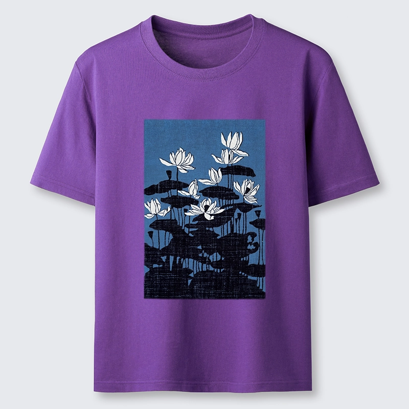 Tokyo-Lion Blue Lotus Japanese Art Classic T-Shirt