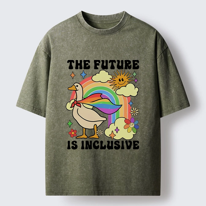 Tokyo-Lion Rainbow Goose Future Love And Hope Washed T-Shirt