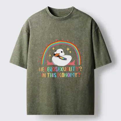 Tokyo-Lion Duck Says No To Heteronormativity Washed T-Shirt