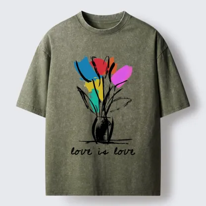 Tokyo-Lion Pride Tulip Love Is Love Washed T-Shirt