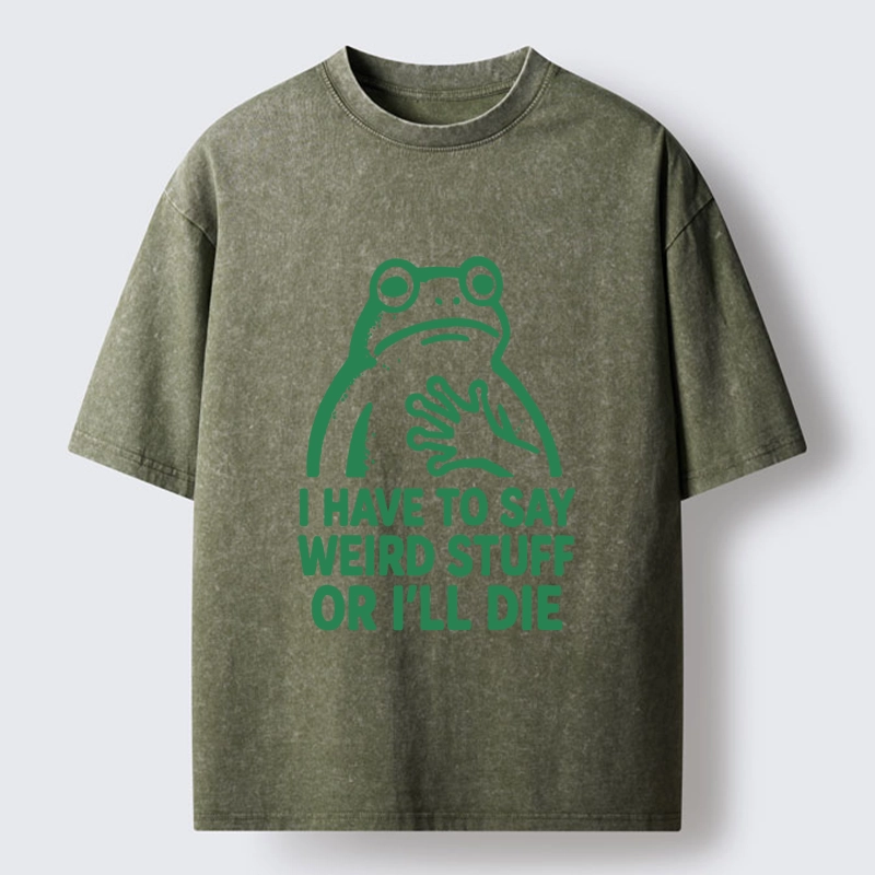 Tokyo-Lion Weird Frog Funny Meme Shirt Washed T-Shirt