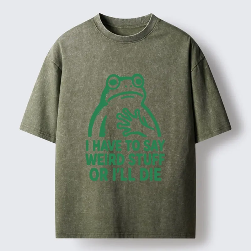 Tokyo-Lion Weird Frog Funny Meme Shirt Washed T-Shirt