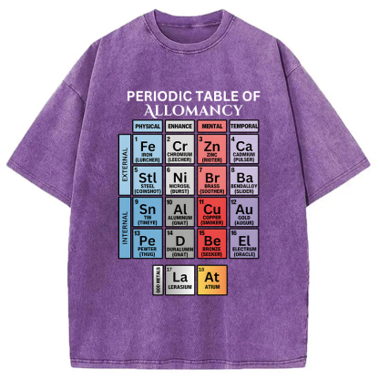 Tokyolion Periodic Table of Allomancy Washed T-Shirt