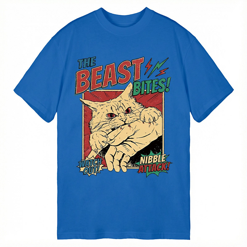 TokyoLion Vintage Horror Cat Bite Classic T-Shirt-Tokyo-Lion