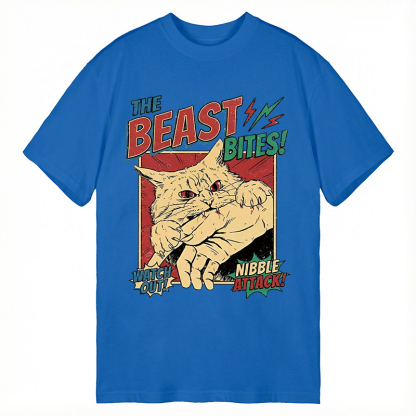 TokyoLion Vintage Horror Cat Bite Classic T-Shirt-Tokyo-Lion