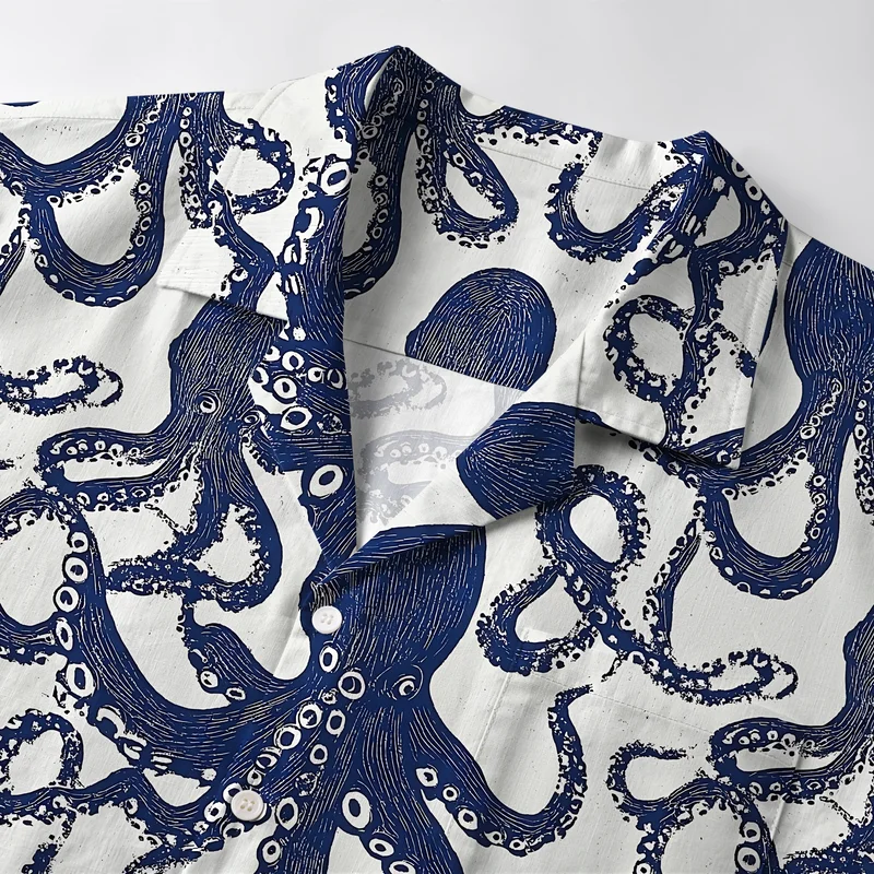 Tokyo-Lion Ocean Octopus Aloha Hawaiian Shirt