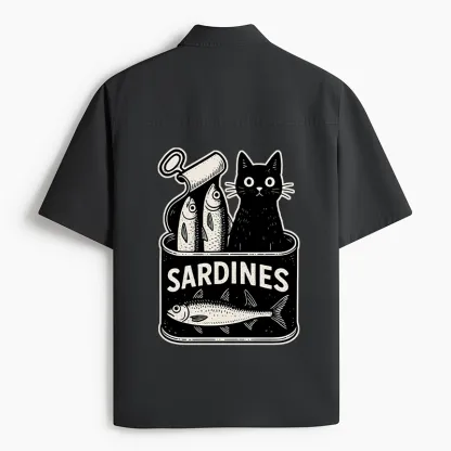 Tokyo-Lion Cat And Canned Fish Work Shirt-Tokyo-Lion