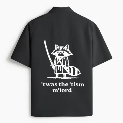 Tokyo-Lion Focused Samurai Raccoon Work Shirt
