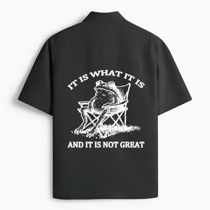 Tokyo-Lion Resting Frog Funny Work Shirt-Tokyo-Lion