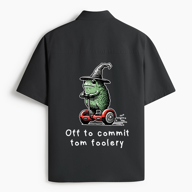 Tokyo-Lion Frog Riding A Balance Scooter Work Shirt