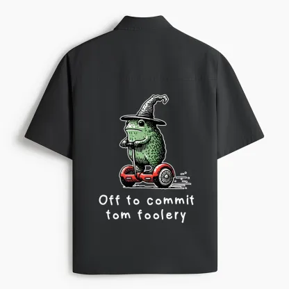 Tokyo-Lion Frog Riding A Balance Scooter Work Shirt