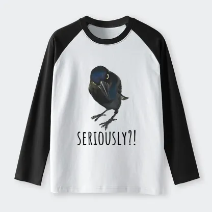 Tokyo-Lion Raven's Question Raglan Long Sleeve T-shirt