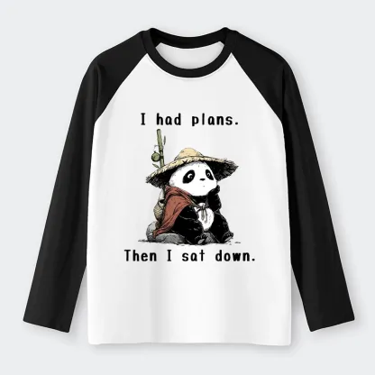 Tokyo-Lion The Maybe Later Panda Raglan Long Sleeve T-shirt