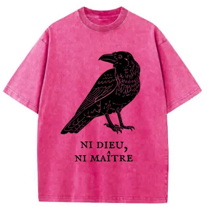 Tokyo-Lion Crow Have A Strong Sense Of Self Washed T-Shirt