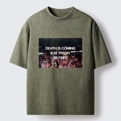 Tokyo-Lion Groups Of Raccoons Washed T-Shirt