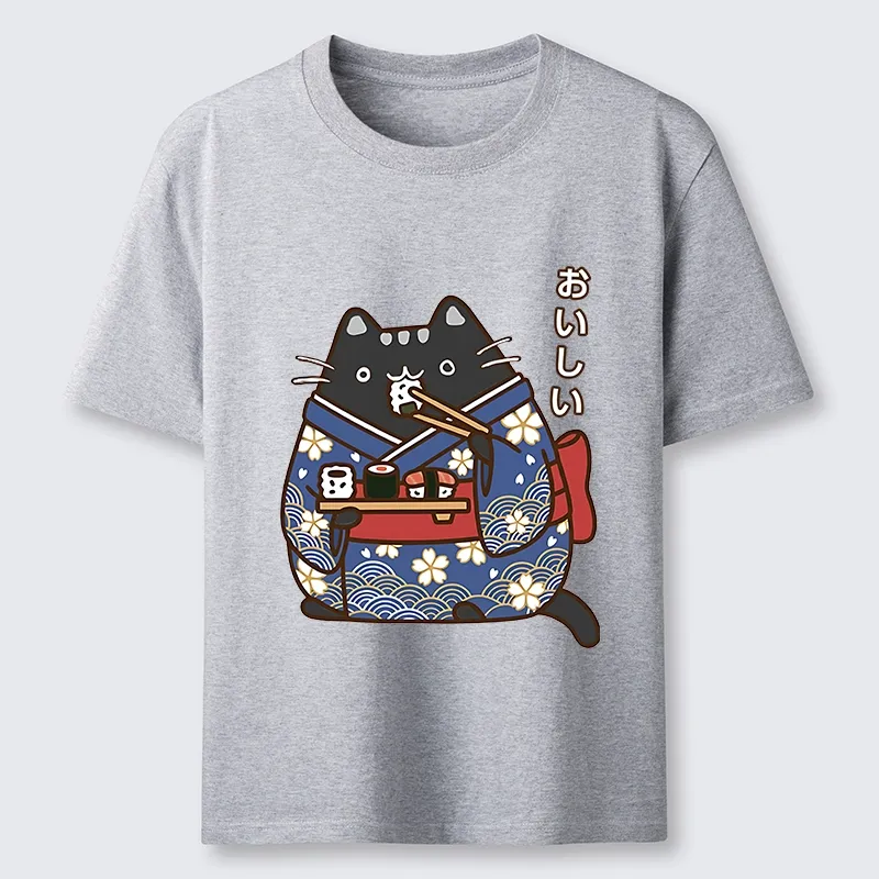 Tokyo-Lion Geisha Cat Sushi Classic T-Shirt