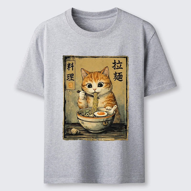 Tokyo-Lion Retro Ginger Cat Ramen Classic T-Shirt