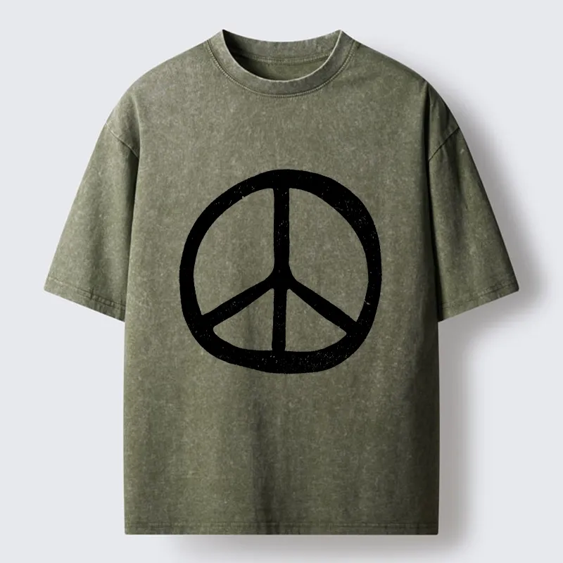 Tokyo-Lion Peace Symbol Washed T-Shirt