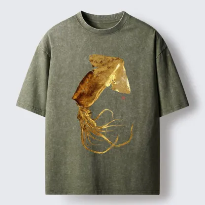 Tokyo-Lion Golden Squid Washed T-Shirt