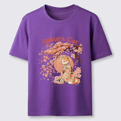 Tokyo-Lion Cat Under The Sakura Classic T-Shirt