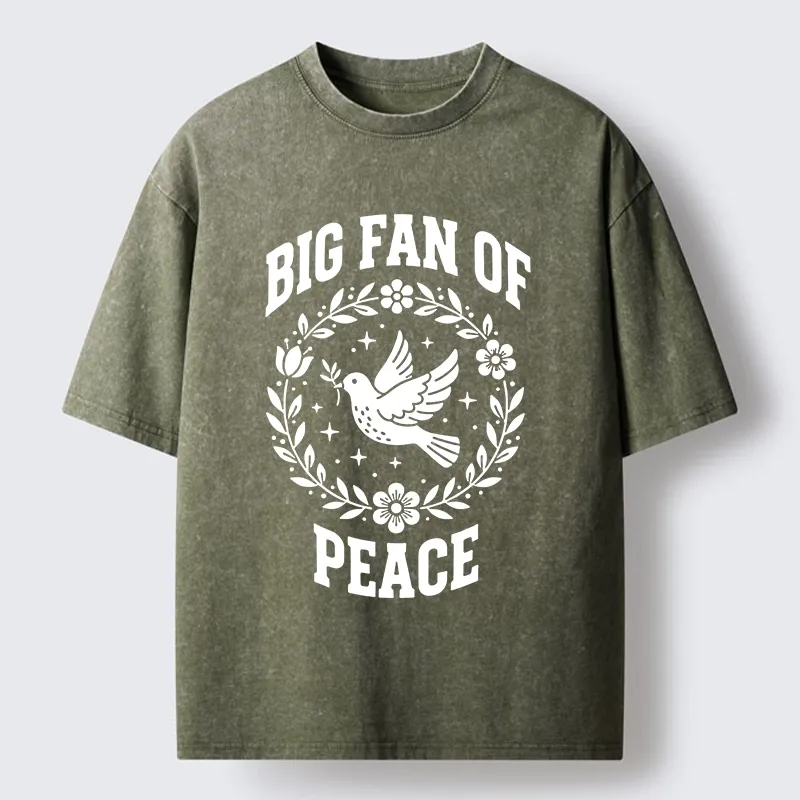 Tokyo-Lion Circle of Flower Peace Dove Washed T-Shirt
