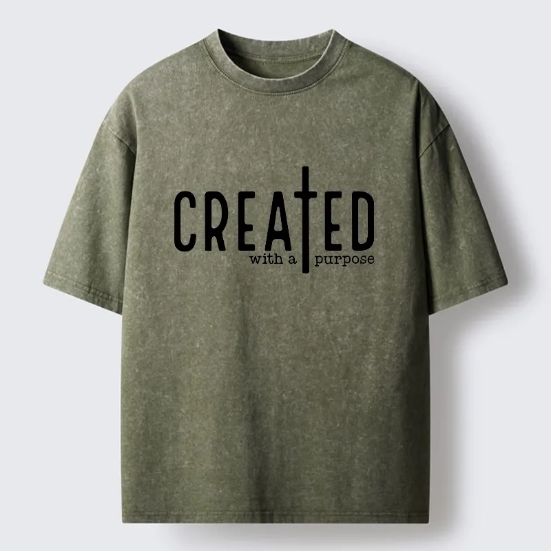 Tokyo-Lion Created To Have A Meaning Washed T-Shirt-Tokyo-Lion