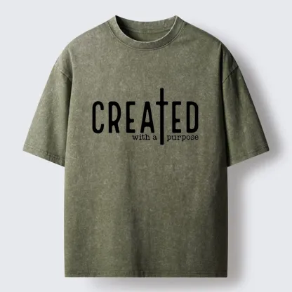 Tokyo-Lion Created To Have A Meaning Washed T-Shirt-Tokyo-Lion