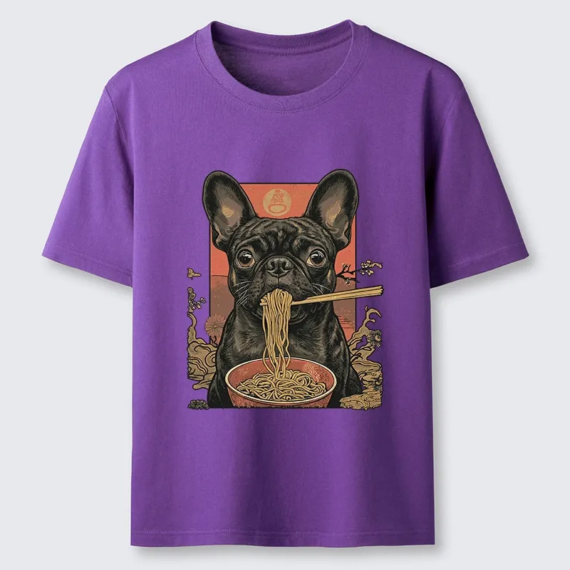 Tokyo-Lion Vintage Style Dog And Ramen Art Classic T-Shirt