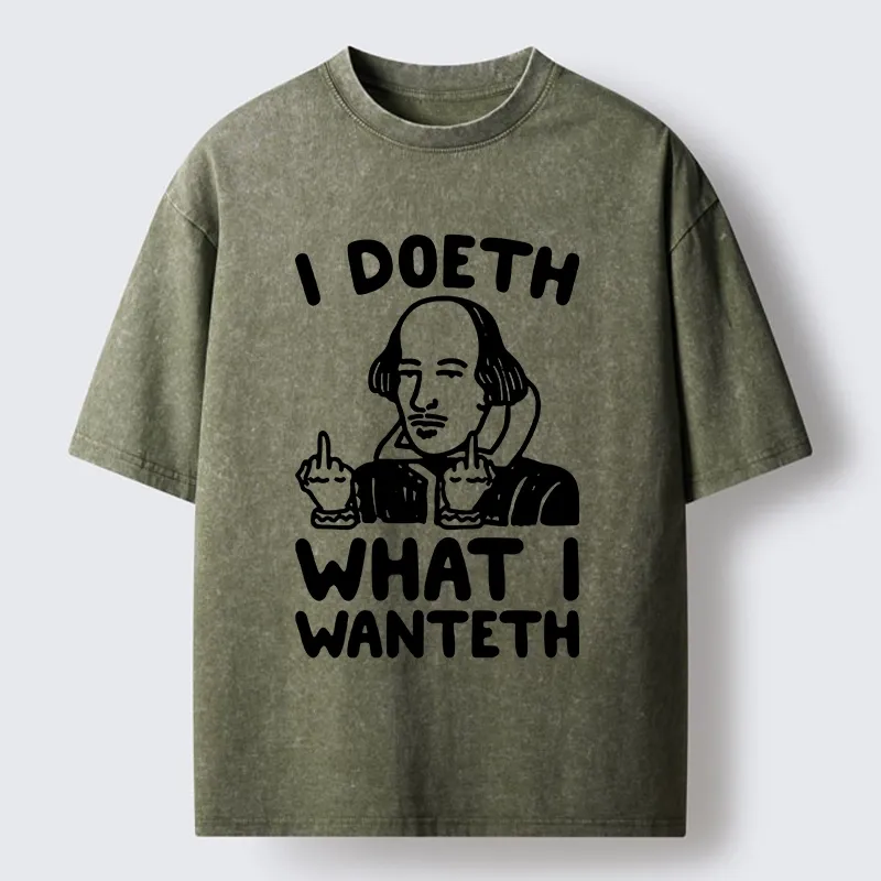 Tokyo-Lion Old English Shakespeare Meme Washed T-Shirt