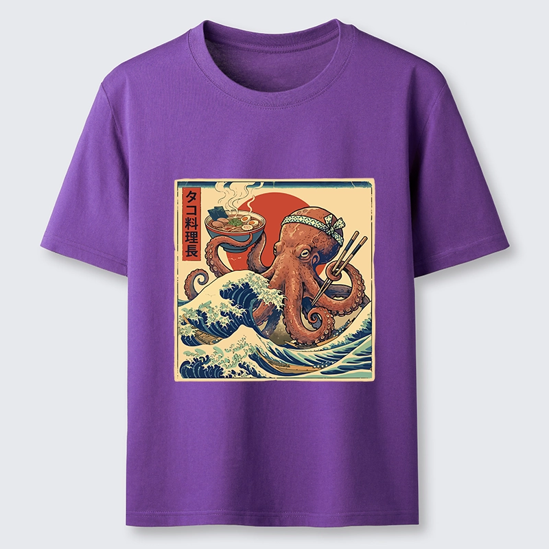 Tokyo-Lion Ukiyo-E Octopus Ramen Master Classic T-Shirt-Tokyo-Lion