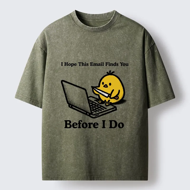 Tokyo-Lion Chicken Knife Email Meme Washed T-Shirt-Tokyo-Lion